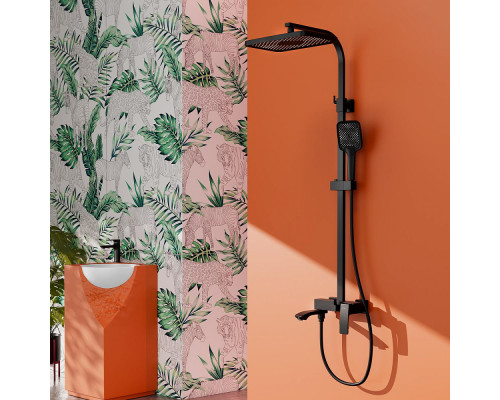 Душевая система Raglo R01.24.06 для ванны и душа излив поворотный 20 см, черный