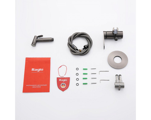 Смеситель Raglo R10.52.09 с гигиеническим душем встраиваемый , графит