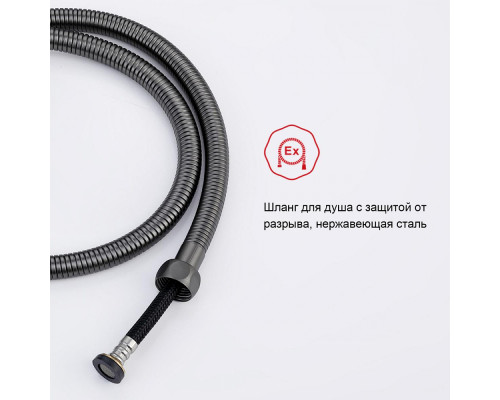 Смеситель Raglo R03.52.09 с гигиеническим душем встраиваемый , графит