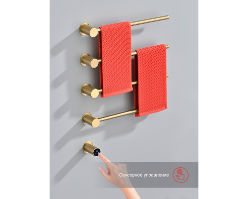 Полотенцесушитель электрический RAGLO R350.52.03 встраиваемый сенсорный с терморегулятором , сатин золотой