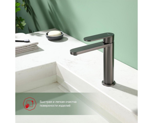 Смеситель Raglo R10.10.09 для раковины монолитный, графит