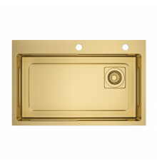 Кухонная мойка Raglo R702.7246.03 из нержавеющей стали в базу от 80см, сатин золотой