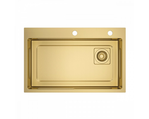 Кухонная мойка Raglo R702.7246.03 из нержавеющей стали в базу от 80см, сатин золотой
