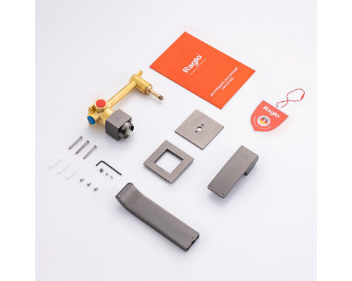 Смеситель Raglo R02.11.09 для раковины встраиваемый монолитный, графит