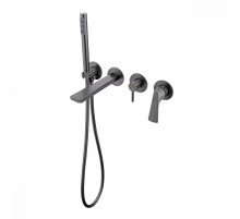 Смеситель Raglo R07.32.09 для ванны и душа встраиваемый излив монолитный 20 см, графит