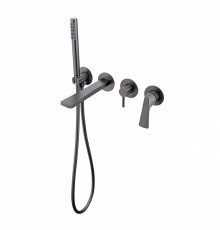 Смеситель Raglo R07.32.09 для ванны и душа встраиваемый излив монолитный 20 см, графит