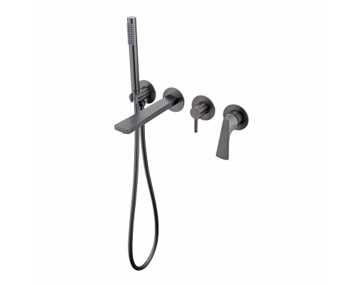 Смеситель Raglo R07.32.09 для ванны и душа встраиваемый излив монолитный 20 см, графит