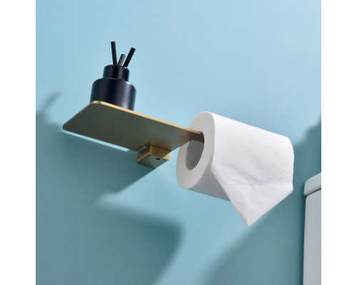 Держатель для туалетной бумаги Raglo R301.03.03 с полкой,сатин золотой
