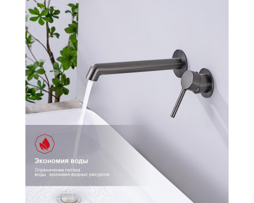 Смеситель Raglo R20.11.09 для раковины встраиваемый монолитный, графит