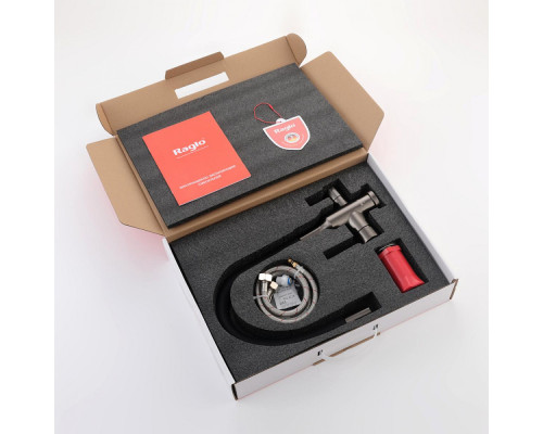 Смеситель Raglo R81.64.09 для кухни с подключением к фильтру излив гибкий поворотный, графит