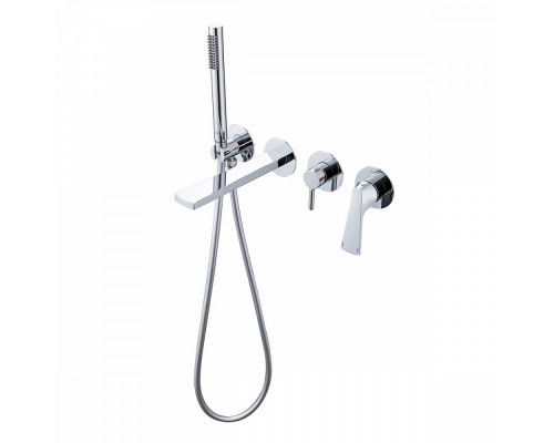 Смеситель Raglo R07.32 для ванны и душа встраиваемый излив монолитный 20 см, хром