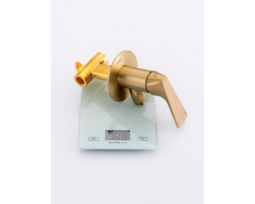 Смеситель Raglo R07.52.03 с гигиеническим душем встраиваемый , сатин золотой