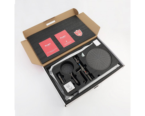 Душевая система Raglo R20.26.09 для ванны и душа с термостатом излив поворотный 15 см, графит