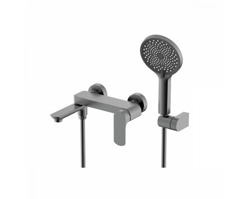 Смеситель Raglo R03.30.09 для ванны и душа настенный излив поворотный 15 см, графит