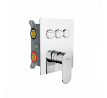 Смеситель Raglo R50.273 для ванны и душа встраиваемый на 3 режима (кнопочное управление), хром