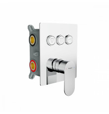 Смеситель Raglo R50.273 для ванны и душа встраиваемый на 3 режима (кнопочное управление), хром