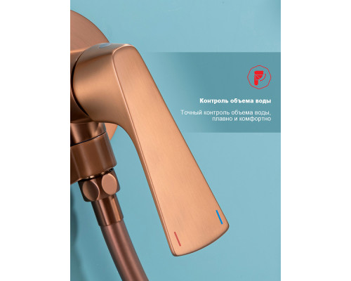 Смеситель Raglo R07.52.33 с гигиеническим душем встраиваемый , матовая медь