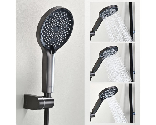 Смеситель Raglo R03.30.09 для ванны и душа настенный излив поворотный 15 см, графит