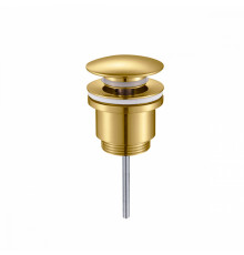 Донный клапан для раковины Raglo R600.01.03 без перелива (клик-клак), латунь, сатин золотой