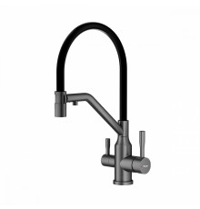 Смеситель Raglo R81.62.09 для кухни с подключением к фильтру съёмный гибкий излив с магнитным фиксатором, графит