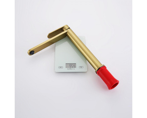 Смеситель Raglo R10.15.03 для раковины высокий монолитный, сатин золотой