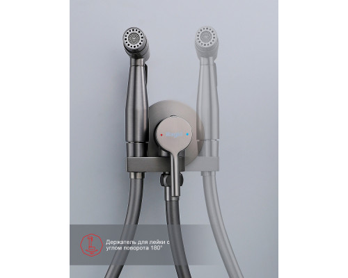 Смеситель Raglo R20.54.06 с гигиеническим душем встраиваемый , графит