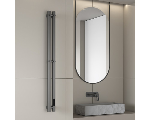 Полотенцесушитель электрический RAGLO R350.12.09 настенный сенсорный узкий с терморегулятором , графит