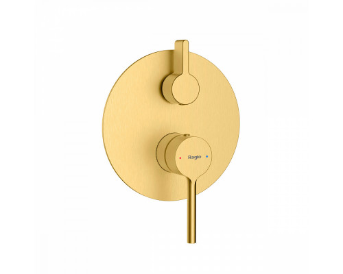 Смеситель Raglo R20.272.03 для ванны и душа встраиваемый на 2 режима, сатин золотой