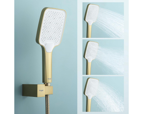 Душевая система Raglo R01.27.03 для ванны и душа встраиваемая на 3 режима излив поворотный 20 см, сатин золотой