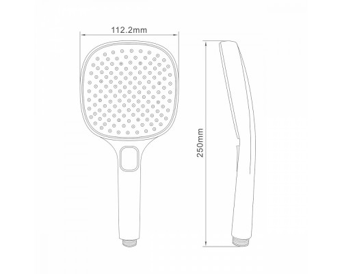 Лейка душевая Raglo R450.51 3-х режимная квадратная пластик/силикон, хром