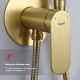 Смеситель Raglo R10.52.03 с гигиеническим душем встраиваемый , сатин золотой