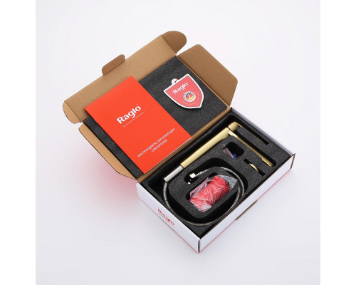 Смеситель Raglo R10.10.03 для раковины монолитный, сатин золотой