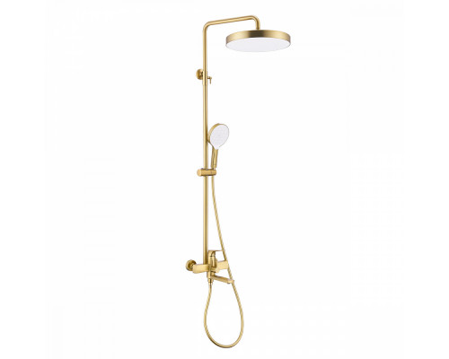 Душевая система Raglo R07.24.03 для ванны и душа излив поворотный 20 см, сатин золотой