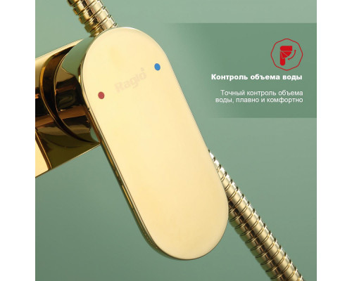 Душевая система Raglo R50.24.23 для ванны и душа излив поворотный 15 см, золото