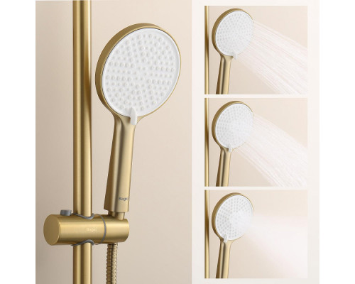 Душевая система Raglo R20.24.03 для ванны и душа излив поворотный 15 см, сатин золотой
