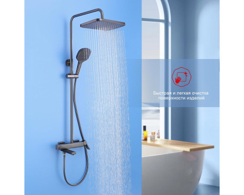 Душевая система Raglo R30.24.09 для ванны и душа излив поворотный 15 см, графит