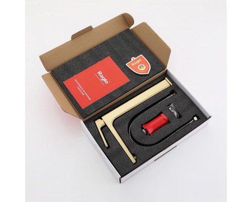 Смеситель Raglo R51.15.03 для раковины высокий монолитный, сатин золотой