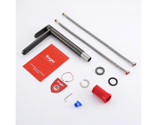 Смеситель Raglo R10.15.09 для раковины высокий монолитный, графит