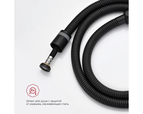 Смеситель Raglo R51.51.06 с гигиеническим душем настенный , черный