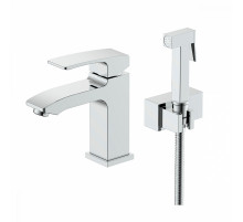 Смеситель Raglo R01.12 для раковины с гигиеническим душем монолитный, хром