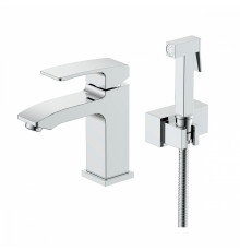 Смеситель Raglo R01.12 для раковины с гигиеническим душем монолитный, хром