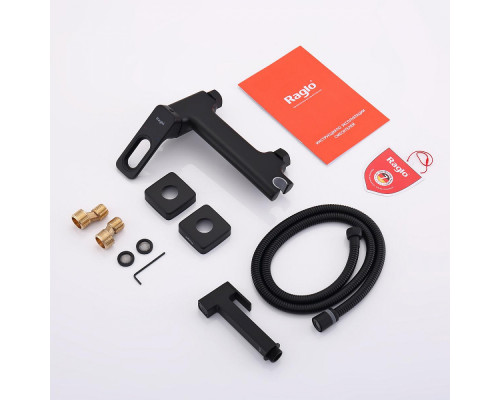 Смеситель Raglo R51.51.06 с гигиеническим душем настенный , черный