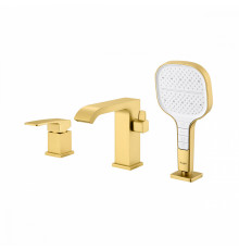 Смеситель Raglo R02.31.03 на борт ванны врезной монолитный, сатин золотой