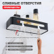 Полка для ванны и душа Raglo R340.02.06 прямая с крючками,черный