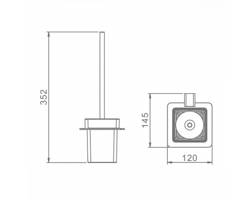 Ёршик для унитаза Raglo R301.10.06 с держателем,черный
