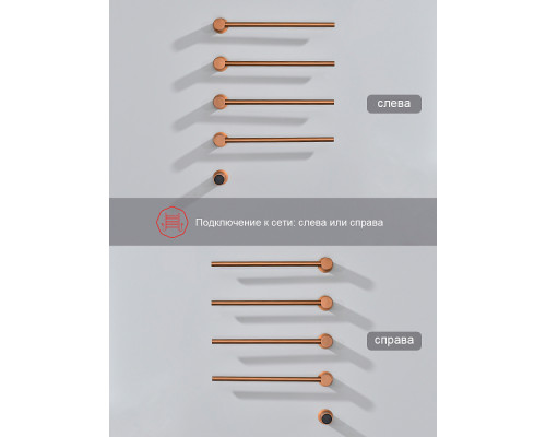 Полотенцесушитель электрический RAGLO R350.52.33 встраиваемый сенсорный с терморегулятором , матовая медь