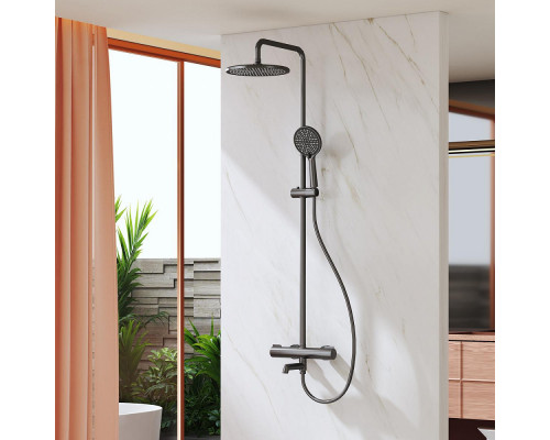 Душевая система Raglo R20.26.09 для ванны и душа с термостатом излив поворотный 15 см, графит