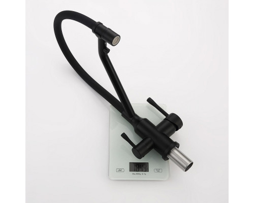 Смеситель Raglo R81.62.06 для кухни с подключением к фильтру съёмный гибкий излив с магнитным фиксатором, черный