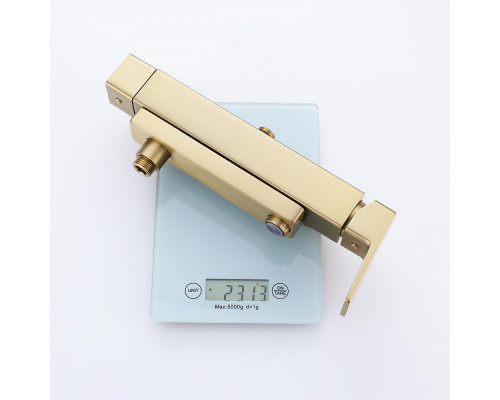 Душевая система Raglo R30.24.03 для ванны и душа излив поворотный 15 см, сатин золотой