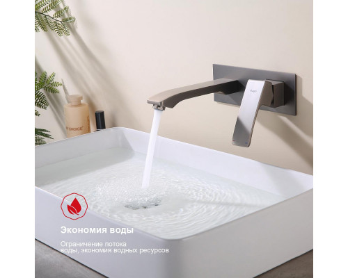 Смеситель Raglo R01.11.09 для раковины встраиваемый монолитный, графит